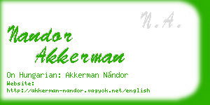 nandor akkerman business card